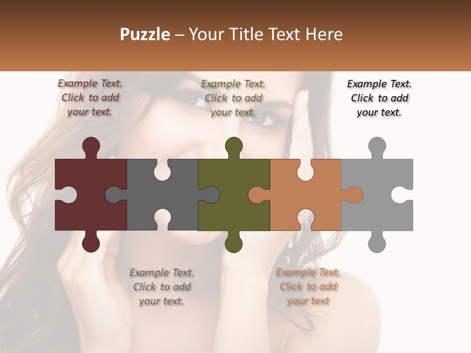 A Woman Smiling With Her Hands On Her Face PowerPoint Template