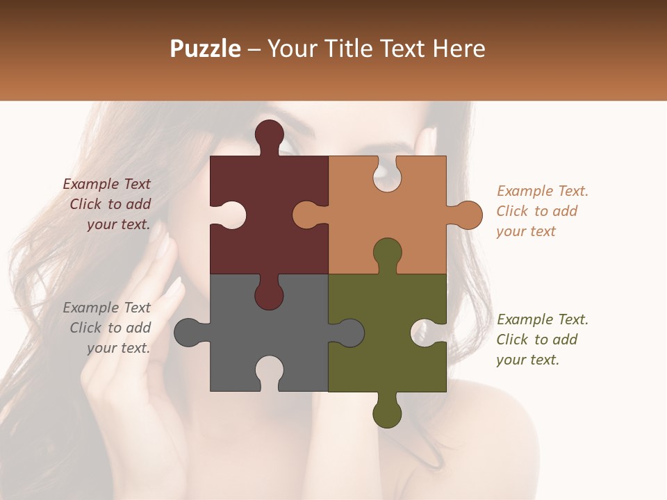 A Woman Smiling With Her Hands On Her Face PowerPoint Template