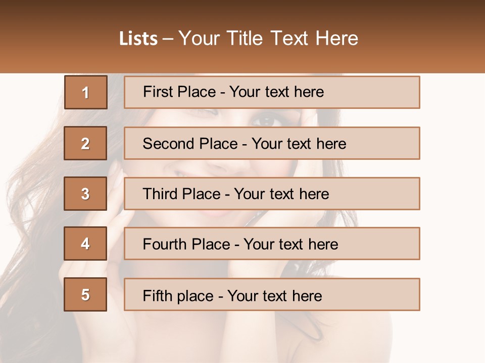 A Woman Smiling With Her Hands On Her Face PowerPoint Template