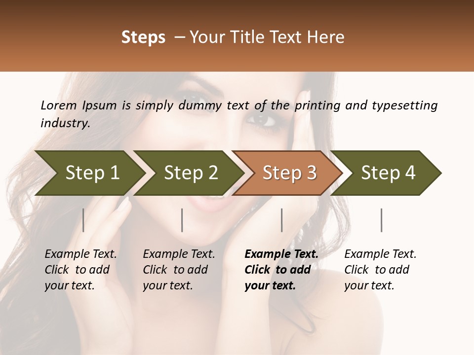 A Woman Smiling With Her Hands On Her Face PowerPoint Template