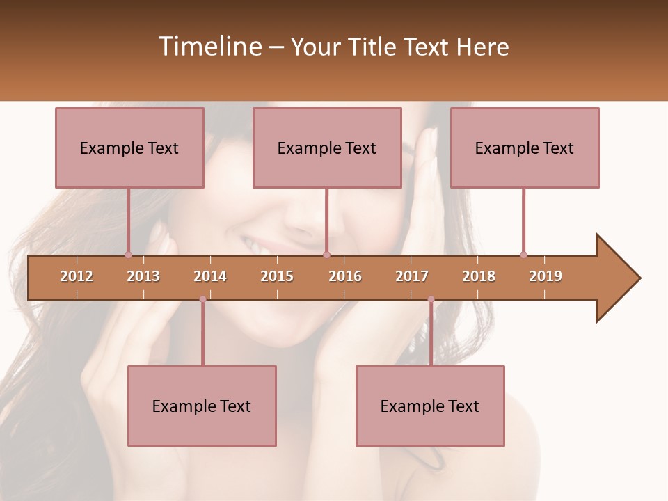 A Woman Smiling With Her Hands On Her Face PowerPoint Template