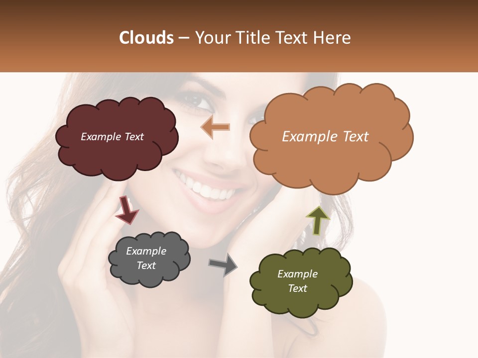 A Woman Smiling With Her Hands On Her Face PowerPoint Template