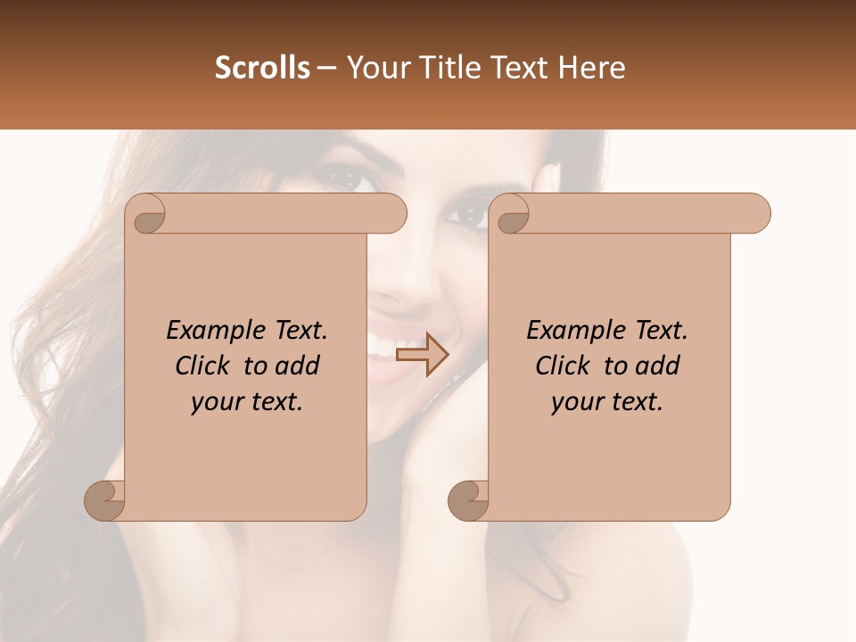 A Woman Smiling With Her Hands On Her Face PowerPoint Template