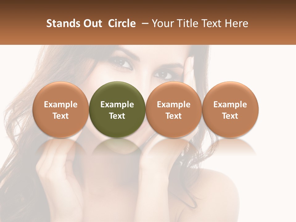 A Woman Smiling With Her Hands On Her Face PowerPoint Template
