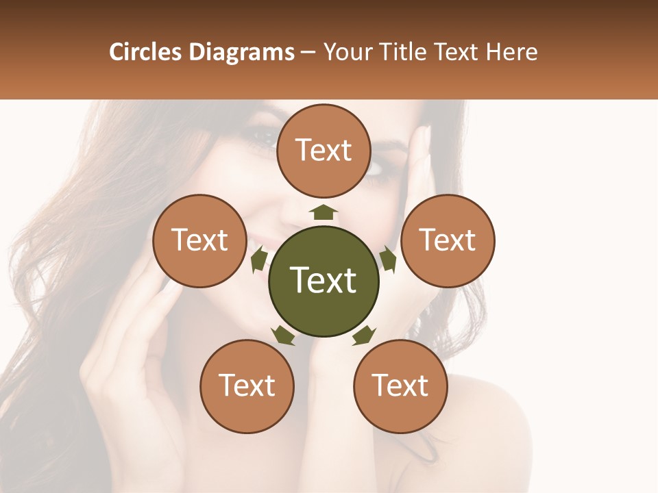 A Woman Smiling With Her Hands On Her Face PowerPoint Template