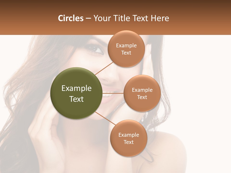 A Woman Smiling With Her Hands On Her Face PowerPoint Template