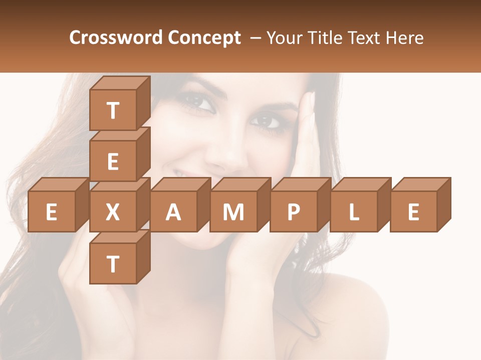 A Woman Smiling With Her Hands On Her Face PowerPoint Template