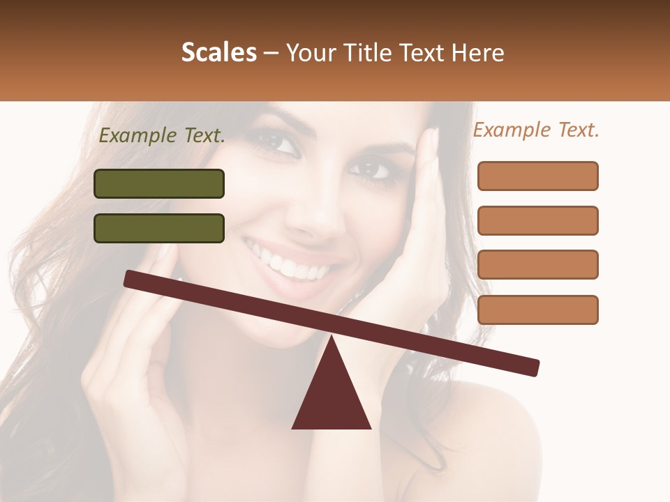 A Woman Smiling With Her Hands On Her Face PowerPoint Template