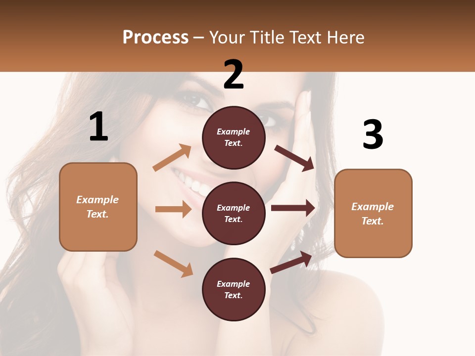 A Woman Smiling With Her Hands On Her Face PowerPoint Template