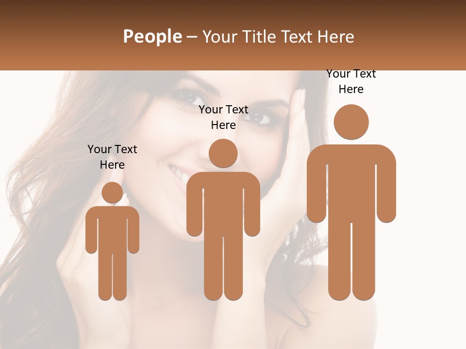 A Woman Smiling With Her Hands On Her Face PowerPoint Template