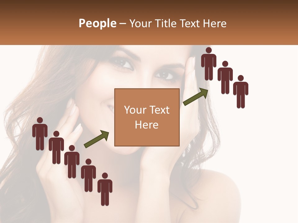 A Woman Smiling With Her Hands On Her Face PowerPoint Template