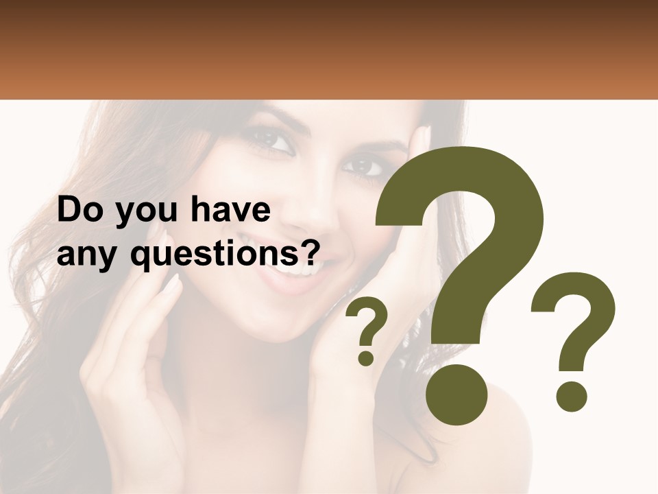 A Woman Smiling With Her Hands On Her Face PowerPoint Template