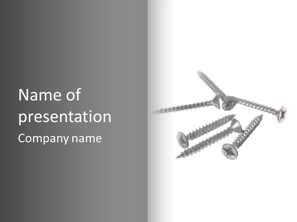 A Group Of Screws On A White Background PowerPoint Template