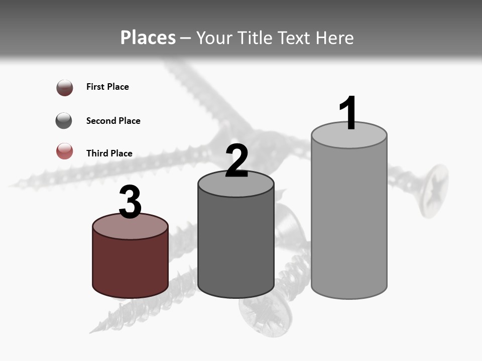 A Group Of Screws On A White Background PowerPoint Template