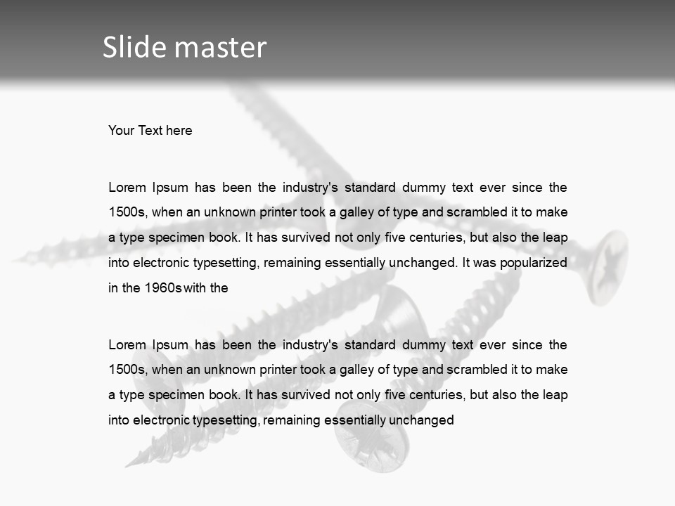 A Group Of Screws On A White Background PowerPoint Template