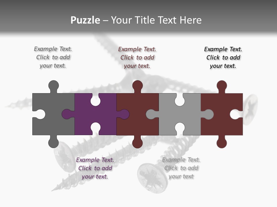 A Group Of Screws On A White Background PowerPoint Template