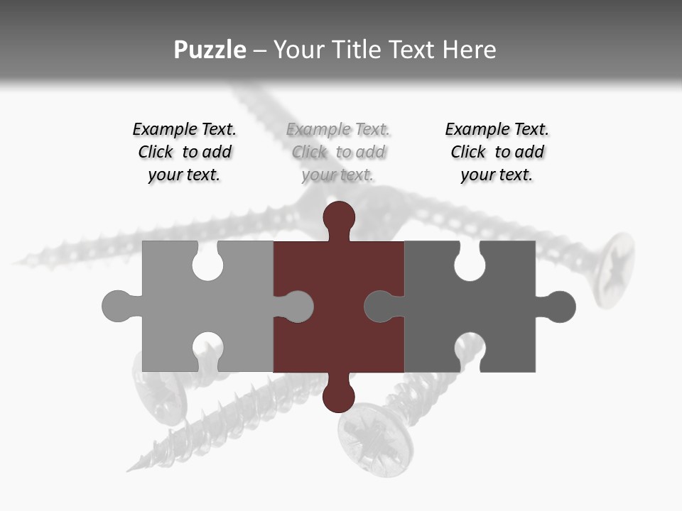 A Group Of Screws On A White Background PowerPoint Template