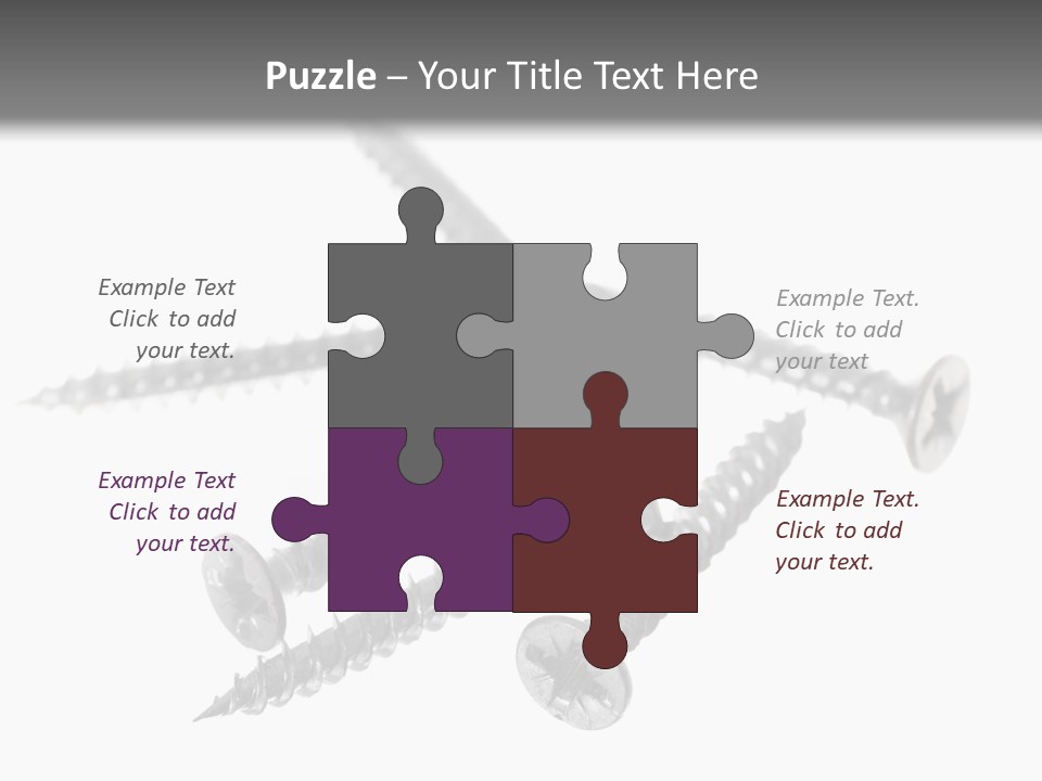 A Group Of Screws On A White Background PowerPoint Template