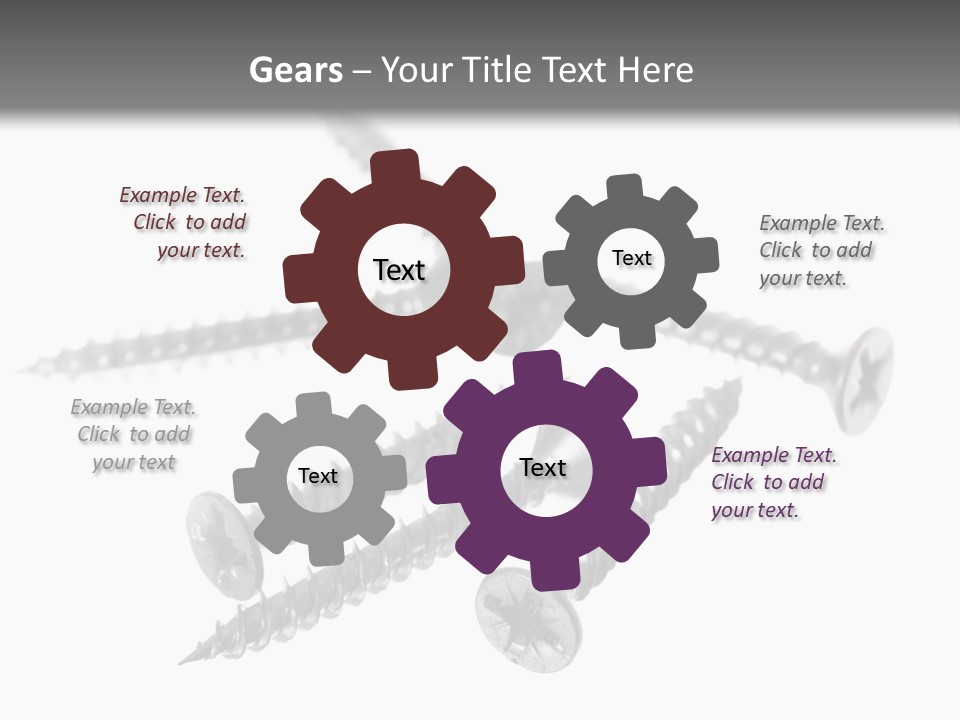 A Group Of Screws On A White Background PowerPoint Template