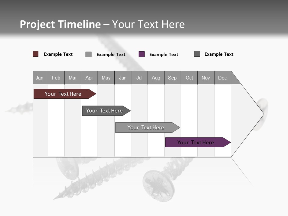 A Group Of Screws On A White Background PowerPoint Template