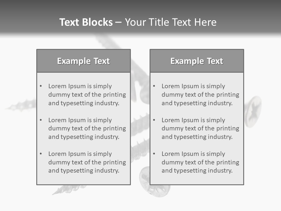 A Group Of Screws On A White Background PowerPoint Template