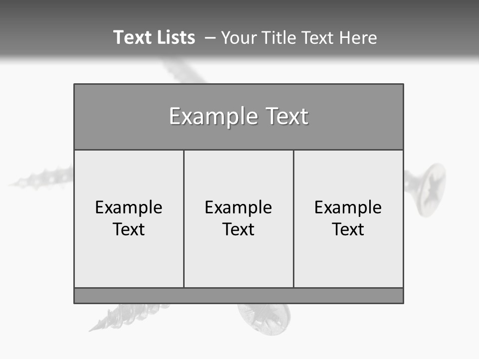 A Group Of Screws On A White Background PowerPoint Template