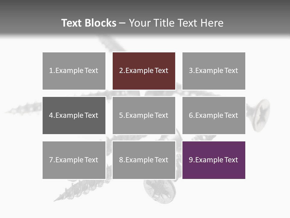 A Group Of Screws On A White Background PowerPoint Template