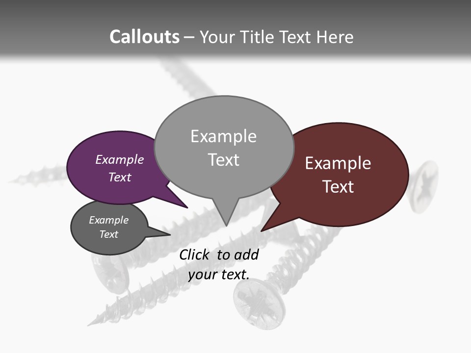 A Group Of Screws On A White Background PowerPoint Template