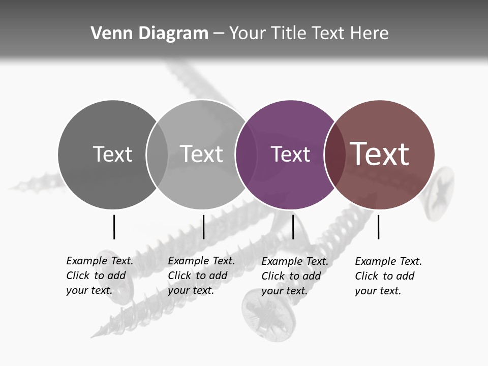 A Group Of Screws On A White Background PowerPoint Template