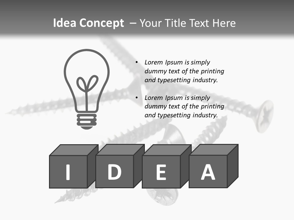 A Group Of Screws On A White Background PowerPoint Template