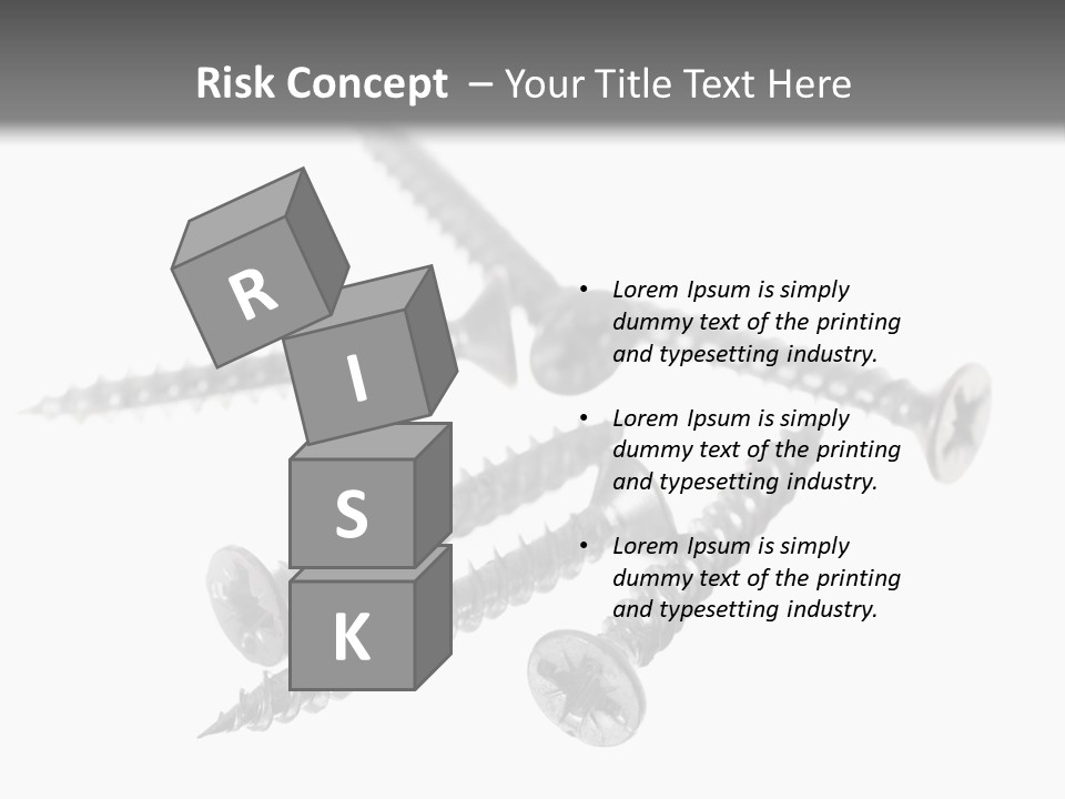 A Group Of Screws On A White Background PowerPoint Template