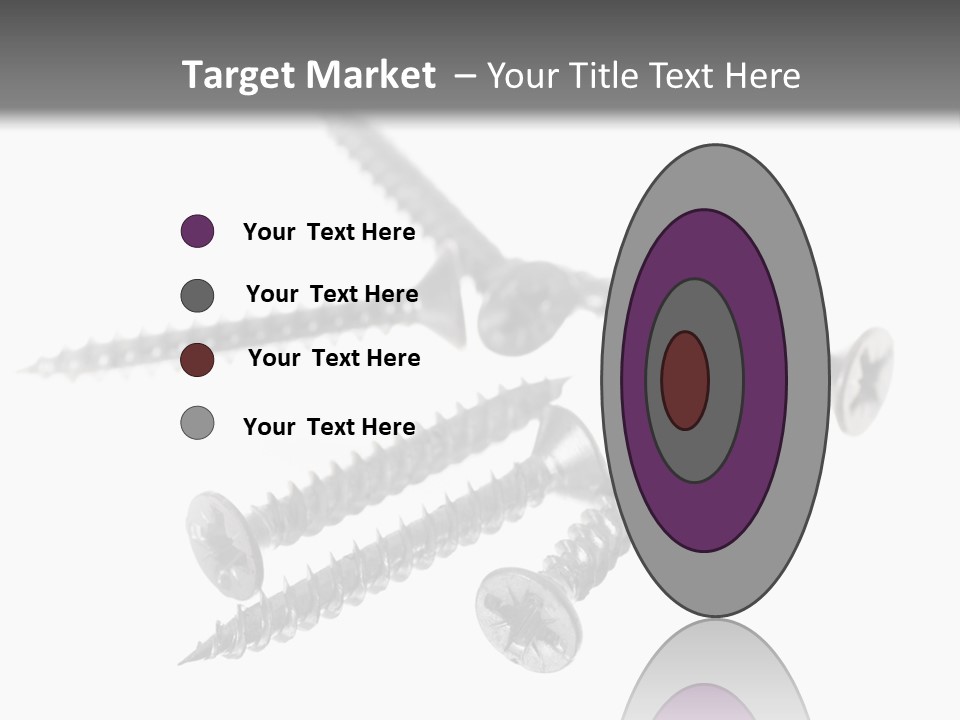 A Group Of Screws On A White Background PowerPoint Template