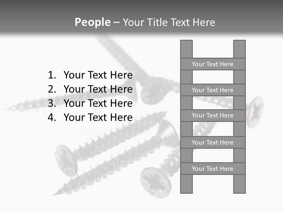 A Group Of Screws On A White Background PowerPoint Template