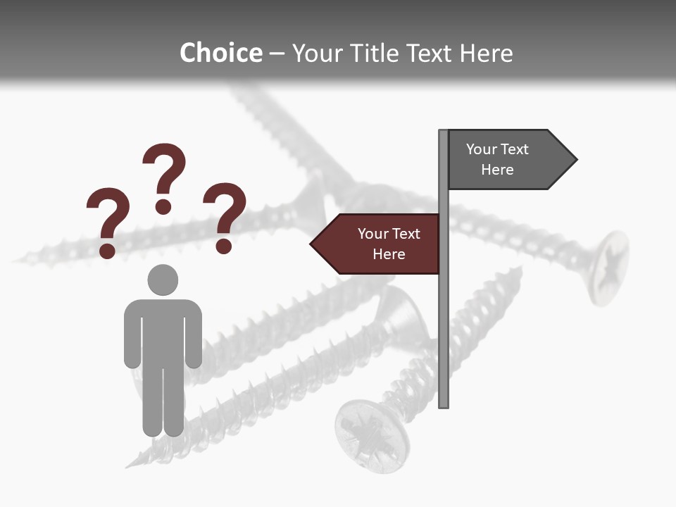 A Group Of Screws On A White Background PowerPoint Template