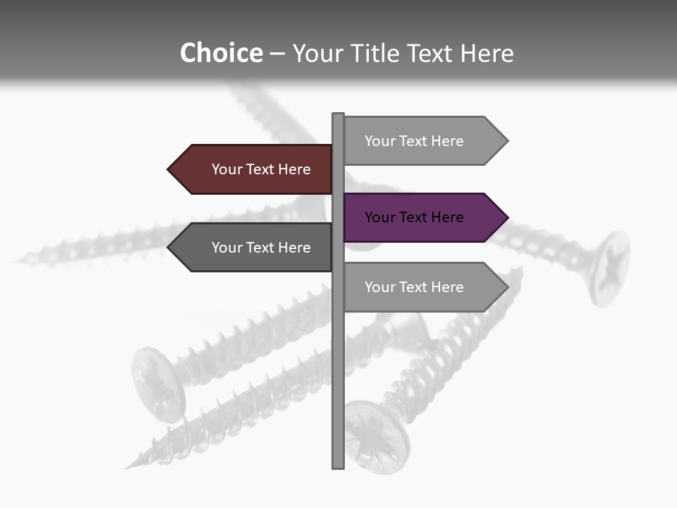 A Group Of Screws On A White Background PowerPoint Template