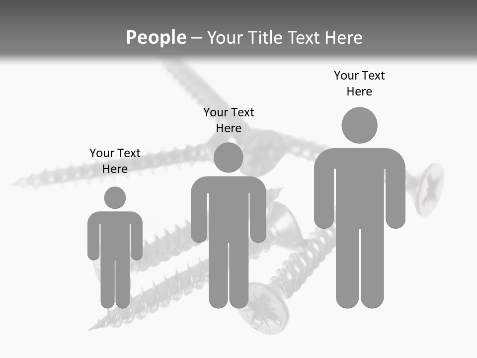 A Group Of Screws On A White Background PowerPoint Template