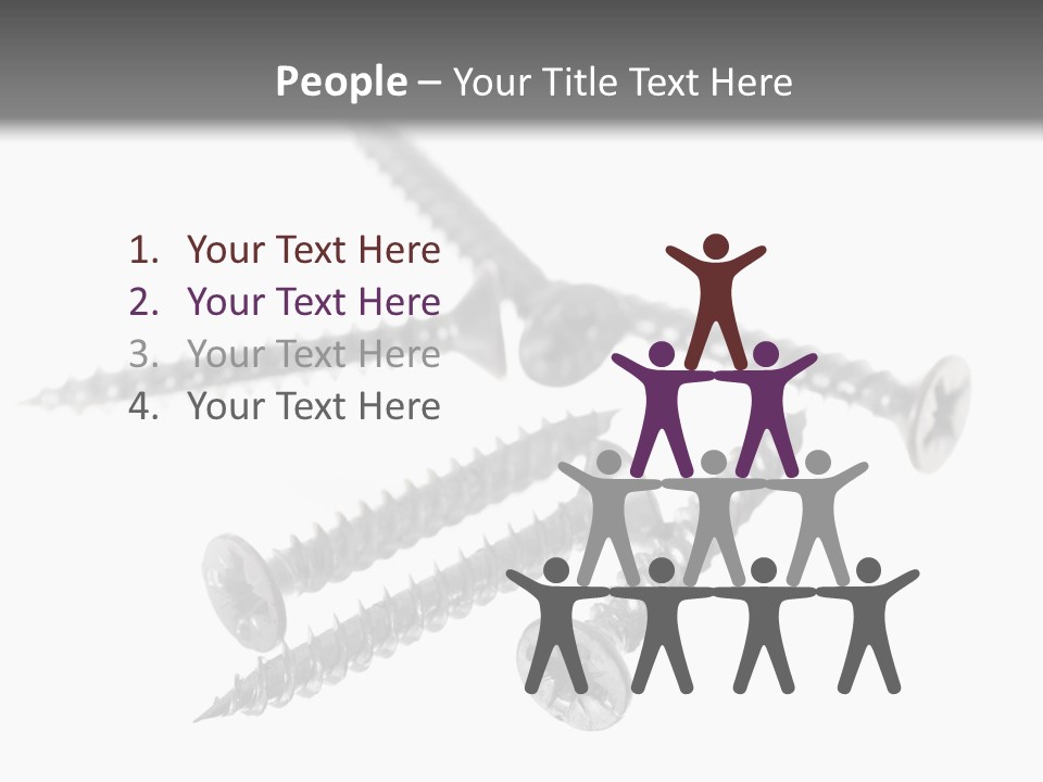 A Group Of Screws On A White Background PowerPoint Template