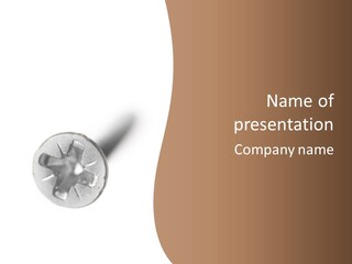 A Screw With A Brown Background Is Shown PowerPoint Template