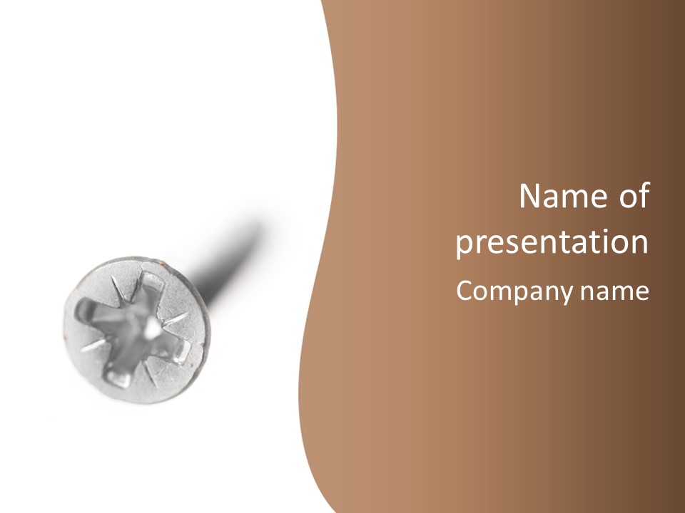 A Screw With A Brown Background Is Shown PowerPoint Template