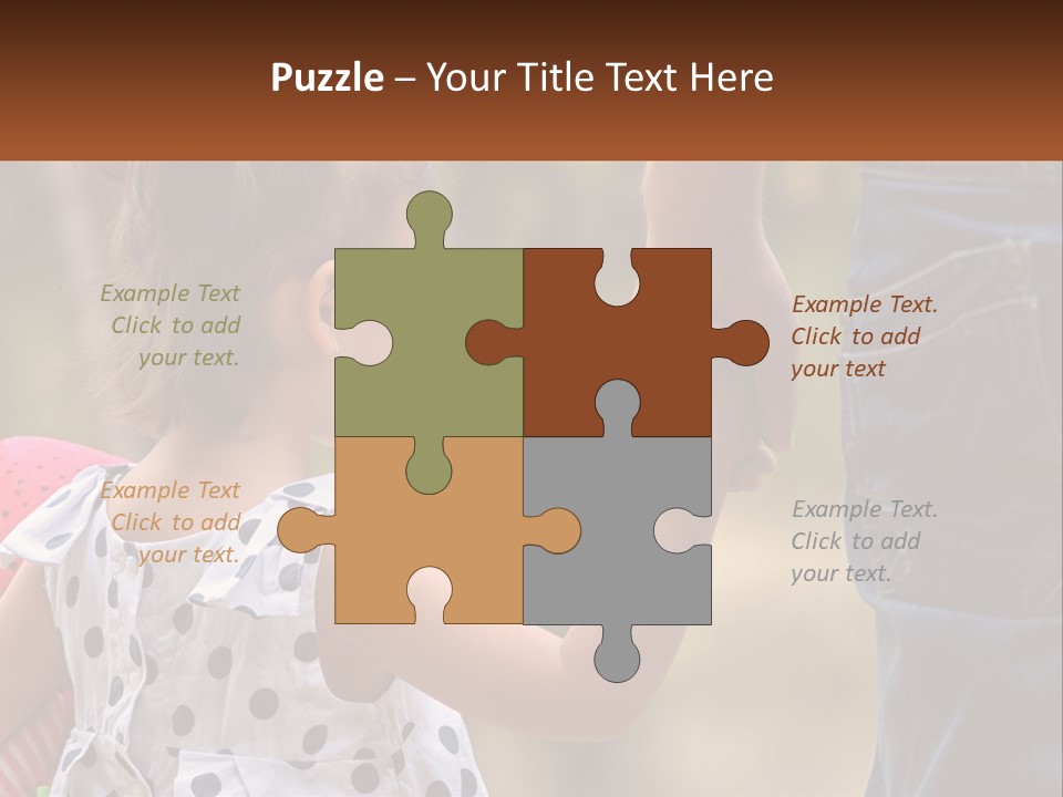 A Little Girl Holding The Hand Of A Man PowerPoint Template