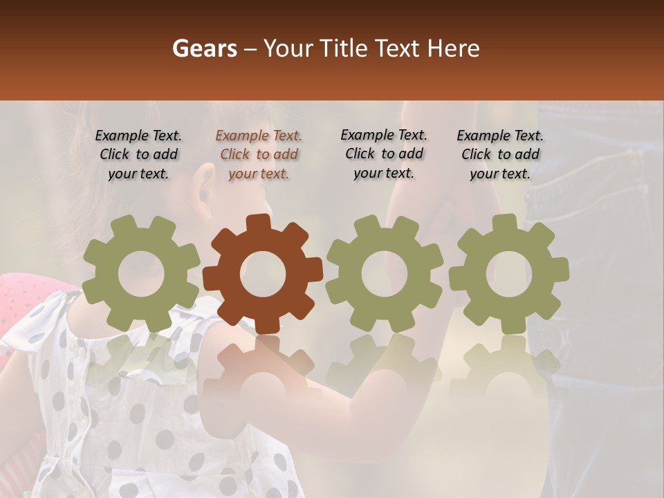 A Little Girl Holding The Hand Of A Man PowerPoint Template