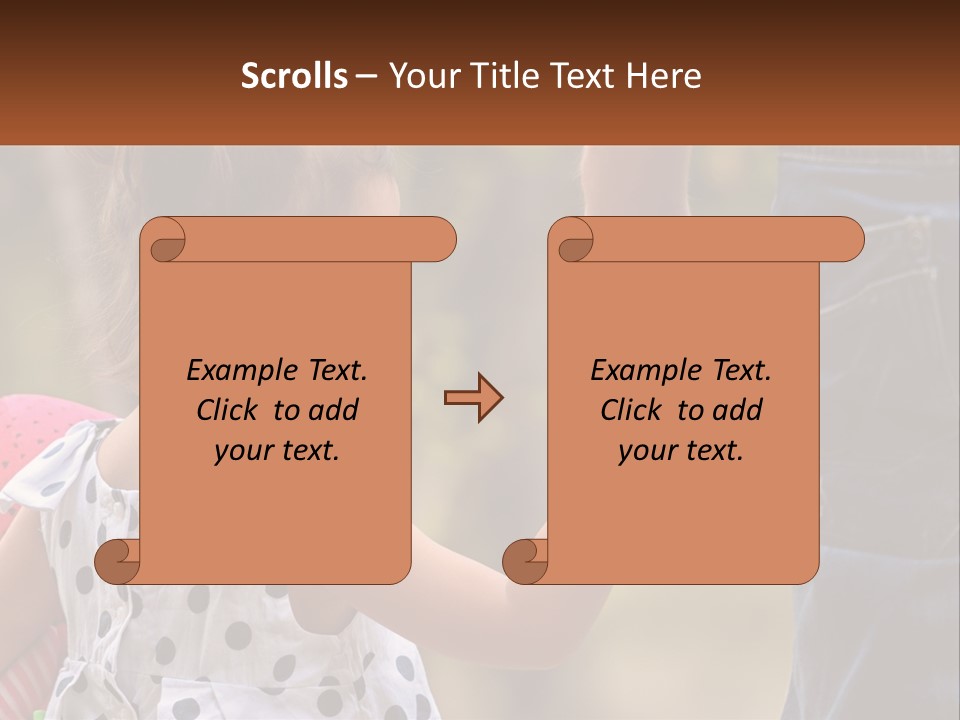 A Little Girl Holding The Hand Of A Man PowerPoint Template