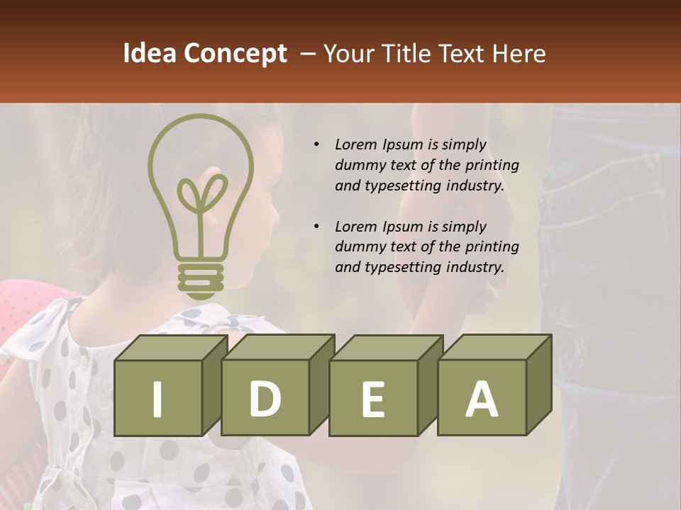 A Little Girl Holding The Hand Of A Man PowerPoint Template