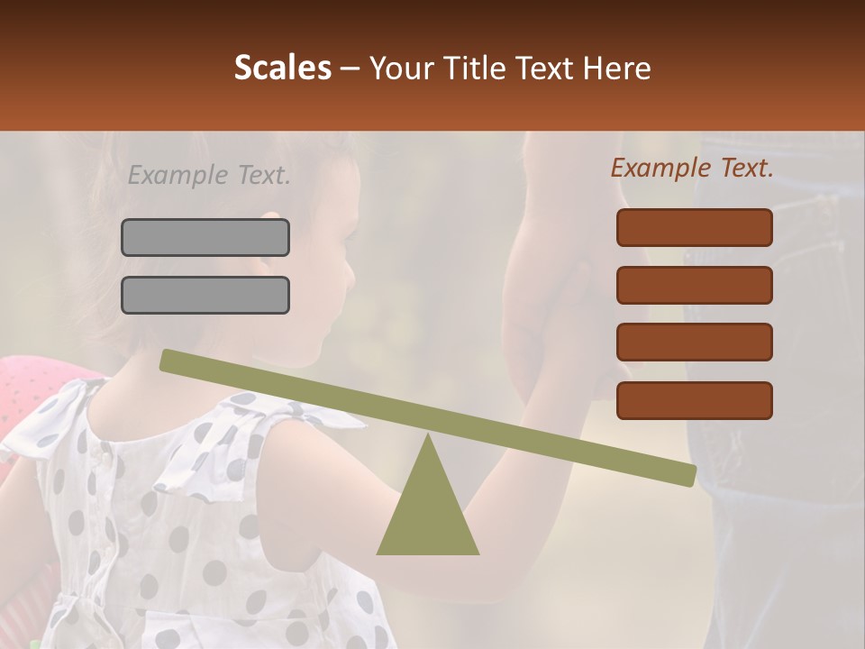 A Little Girl Holding The Hand Of A Man PowerPoint Template