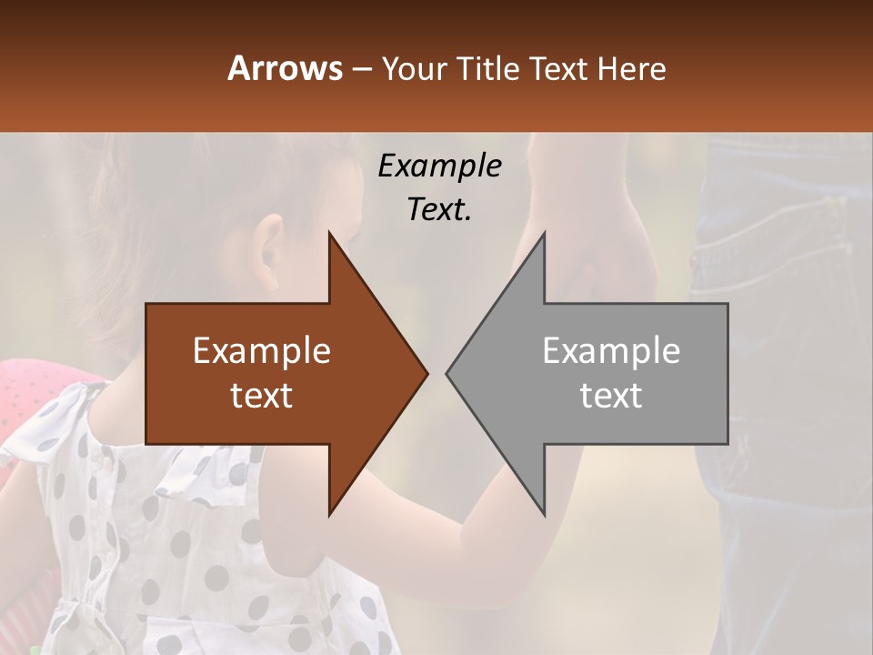 A Little Girl Holding The Hand Of A Man PowerPoint Template