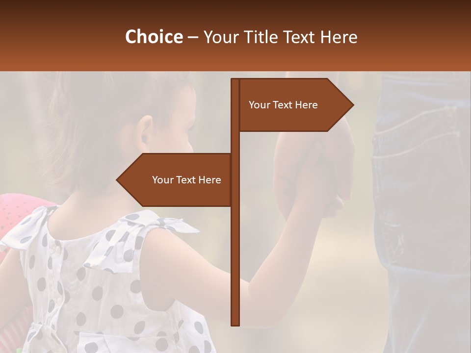 A Little Girl Holding The Hand Of A Man PowerPoint Template