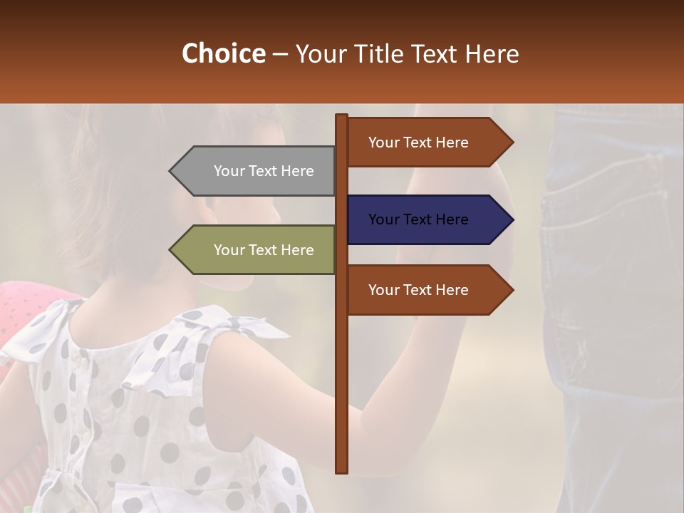 A Little Girl Holding The Hand Of A Man PowerPoint Template