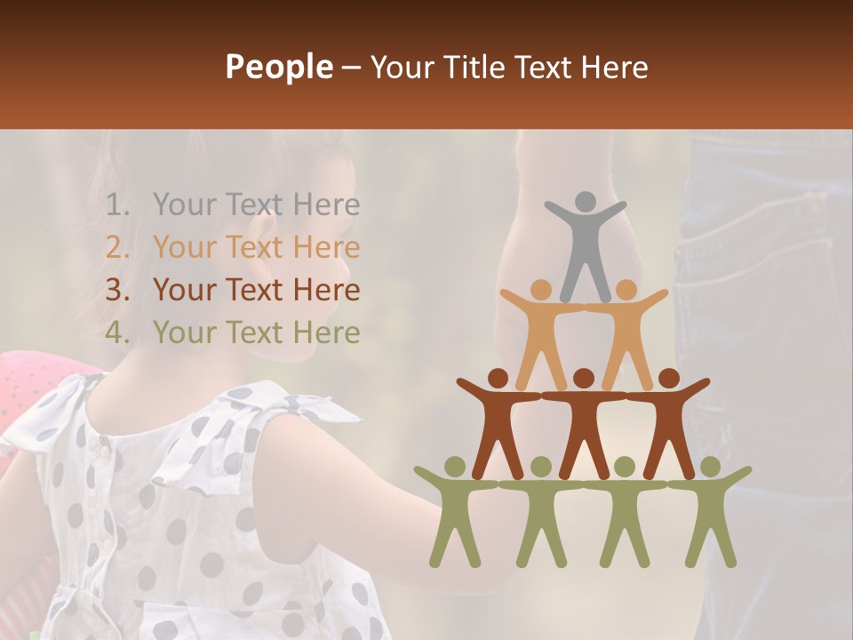 A Little Girl Holding The Hand Of A Man PowerPoint Template