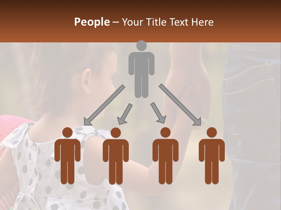 A Little Girl Holding The Hand Of A Man PowerPoint Template