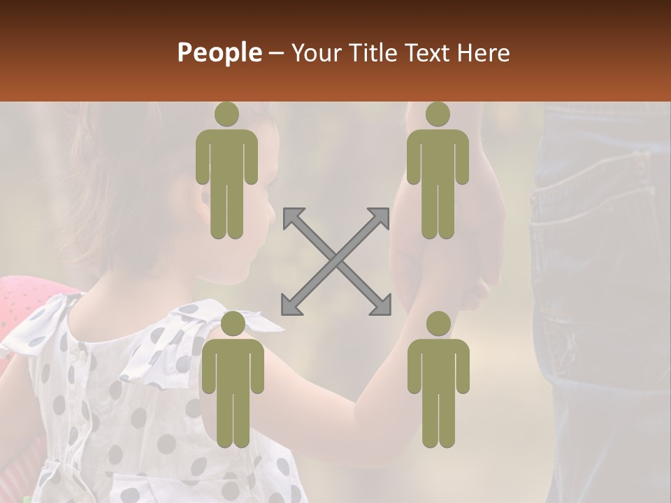 A Little Girl Holding The Hand Of A Man PowerPoint Template